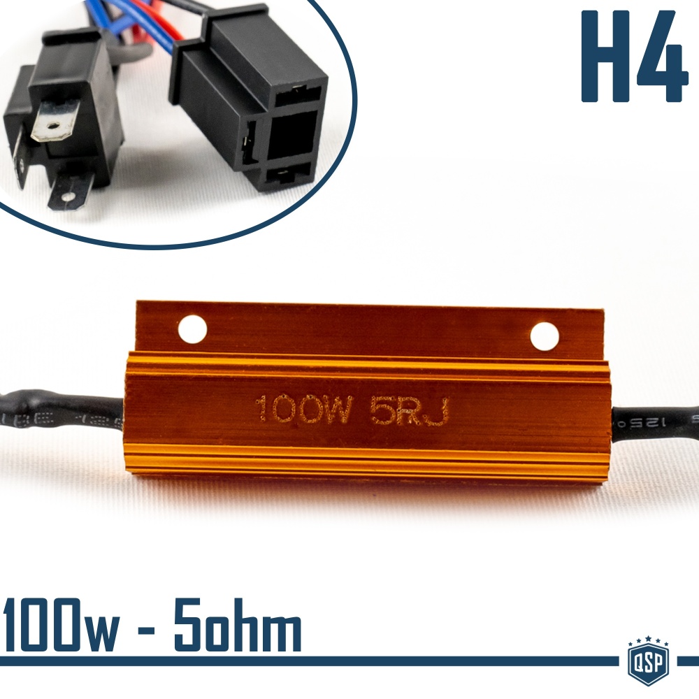 X1 Canbus RESISTOR 100W-5 OHM for H4 kit Led Bulbs Warning ERROR FREE Canceller Decoder