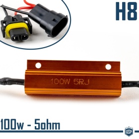 X1 Resistencia Canbus 100W-5 OHM para Led H8 Cancelador Error Decodificador Suplementario