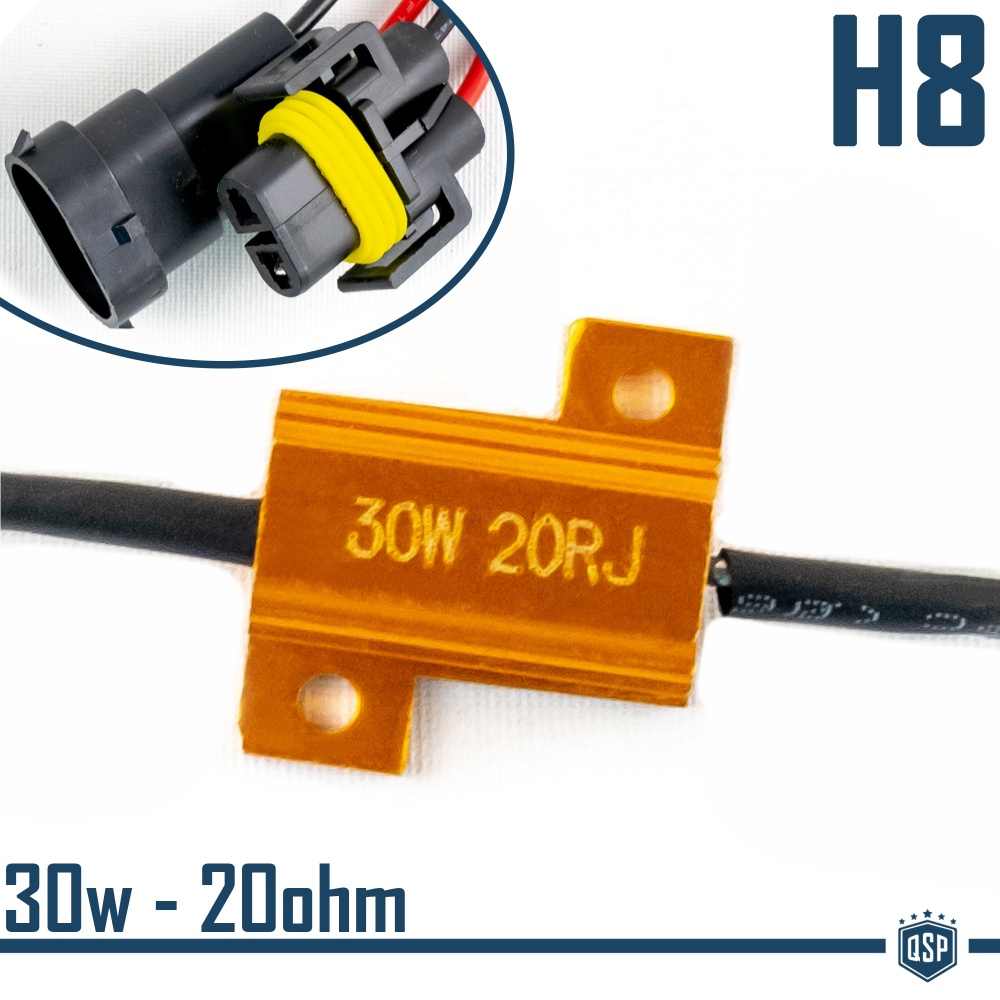 X1 Resistencia Canbus 30W-20 OHM para Led H8 Cancelador Error Decodificador Suplementario