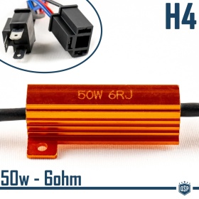 X1 Canbus Filter RESISTOR 50W-6 OHM for H4 kit Led Bulbs Warning ERROR FREE Canceller Decoder