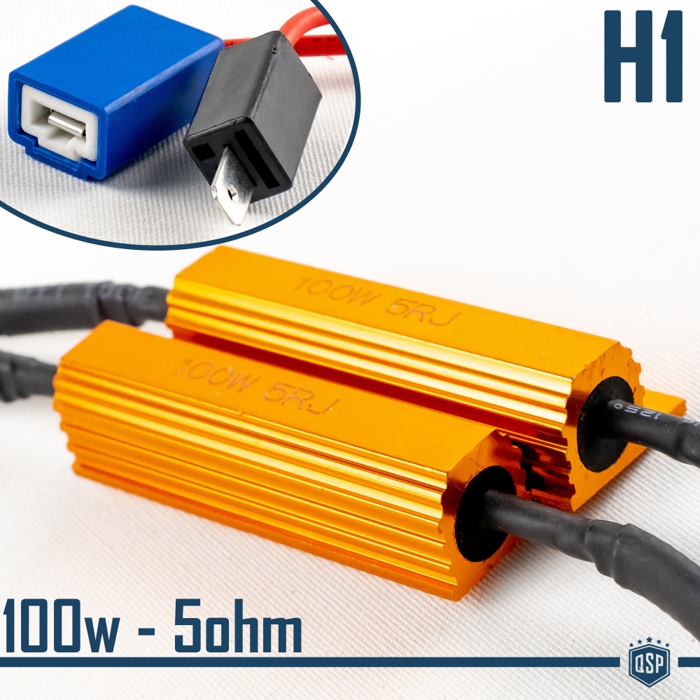 X2 Resistencias Canbus 100W-5 OHM para Led H1 Cancelador Error Decodificador Suplementario