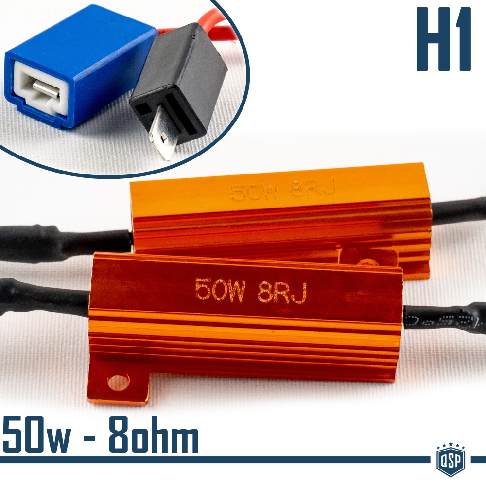 X2 Resistencias Canbus 50W-8 OHM para Led H1 Canceladores Error Decodificadores Suplementarios