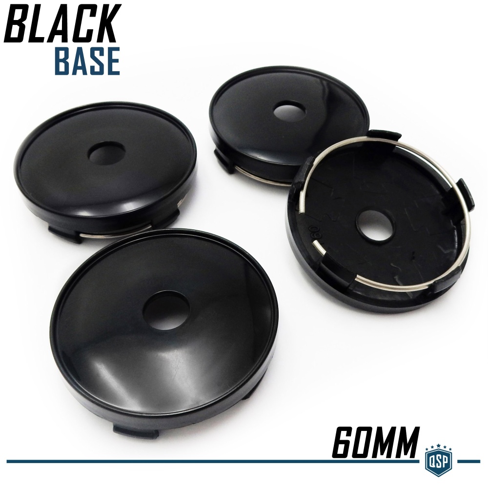 X4 TAPAS 60mm, Tapabujes de ABS Negro de Calidad PARA Centro de Llantas de Aleación X4 TAPAS 60mm, Tapabujes de ABS Negro de Calidad PARA Centro de Llantas de Aleación