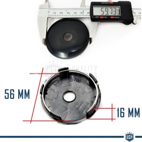 X4 TAPAS 60mm, Tapabujes de ABS Negro de Calidad PARA Centro de Llantas de Aleación