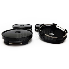 X4 TAPAS 60mm, Tapabujes de ABS Negro de Calidad PARA Centro de Llantas de Aleación
