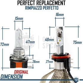 1 Bombilla H15 LED CANBUS Luces Diurnas DRL + Carretera 6500K Blanco 6000 LUMEN
