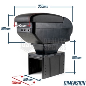 Apoyabrazos Universal para Coches Efecto Cuero | 9 Puertos USB | 2 Cajas de Almacenamiento | Portabebidas