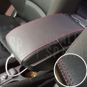 Apoyabrazos Universal para Coches Efecto Cuero | 9 Puertos USB | 2 Cajas de Almacenamiento | Portabebidas