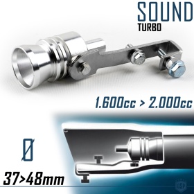 Turbo Sound Simulador Silbido para Coche | Turbo Sonido Sibilado | Válvula para Silenciador Ø 37-48 mm