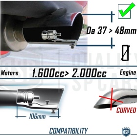 Turbo Sound Simulador Silbido para Coche | Turbo Sonido Sibilado | Válvula para Silenciador Ø 37-48 mm