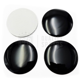 4 Pegatinas Negro Brillante Ø 56,5 mm para Tapabujes, en ABS PARA Centro de Llantas de Aleación