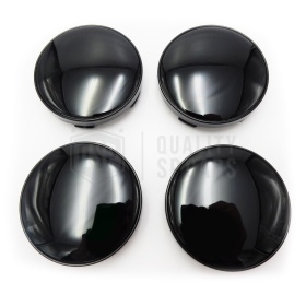 4 Tapabujes 60mm Negro Brillante de ABS, para Centro de Llantas de Aleación