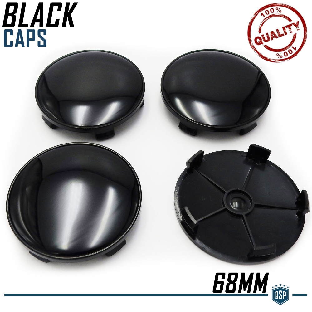 4 Tapabujes 68MM para Centro de Llantas de Aleación BMW, de ABS Negro Brillante 4 Tapabujes 68MM para Centro de Llantas de Aleación BMW, de ABS Negro Brillante
