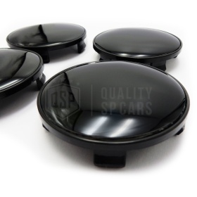 4 Tapabujes 68MM para Centro de Llantas de Aleación BMW, de ABS Negro Brillante