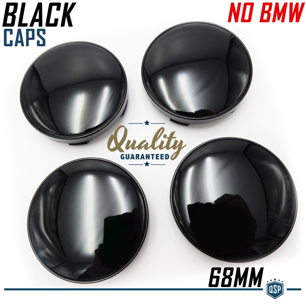 4 Tapabujes 68MM Negro Brillante de ABS, para Centro de Llantas de Aleación 4 Tapabujes 68MM Negro Brillante de ABS, para Centro de Llantas de Aleación
