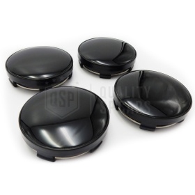 4 Tapabujes 68MM Negro Brillante de ABS, para Centro de Llantas de Aleación