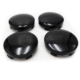 4 Tapabujes 68MM Negro Brillante de ABS, para Centro de Llantas de Aleación