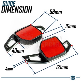 2 Steering Wheel Paddle Shift for AUDI A3 A4 A5 A6 A8 TT Q5 Q7 R8 | Black Steel Paddle Shifters