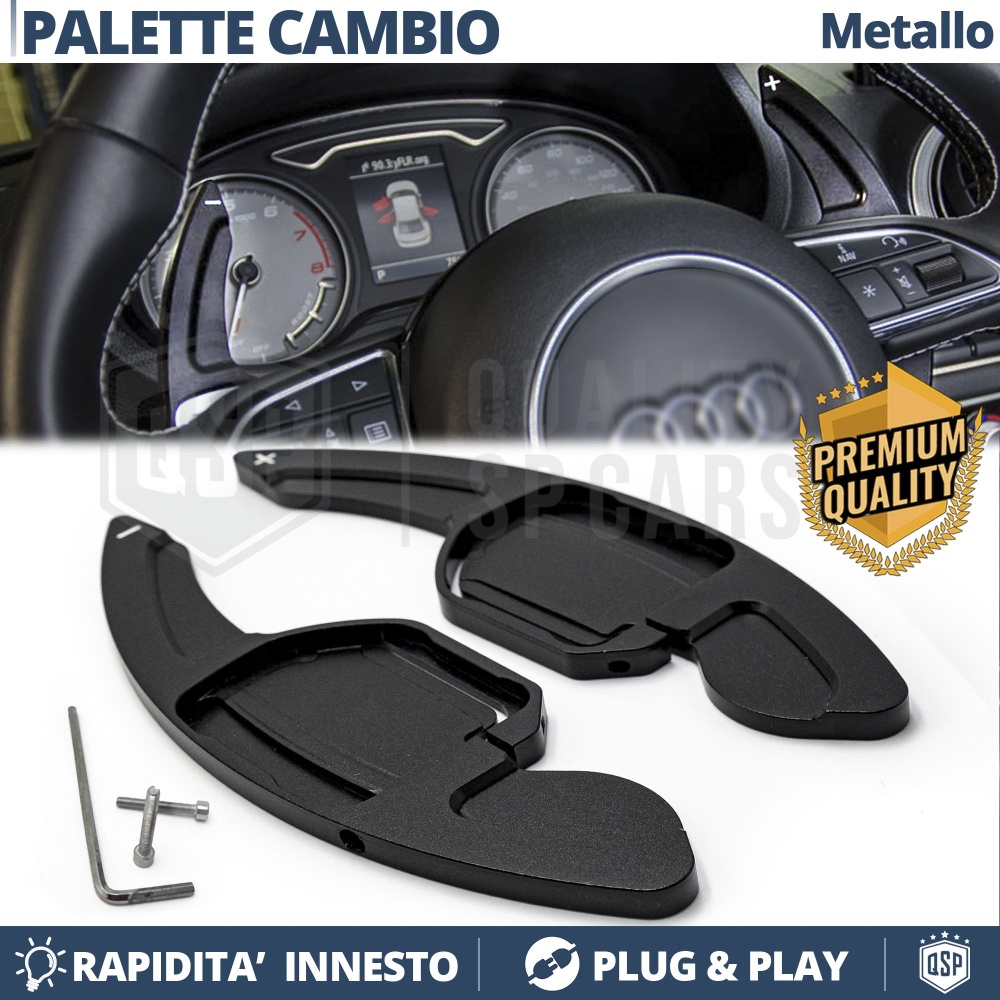 2 Steering Wheel Paddle Shift for AUDI A1 A3 A4 A5 A6 A7 A8 Q3 Q5 Q7 | Black Aluminum Paddle Shifters