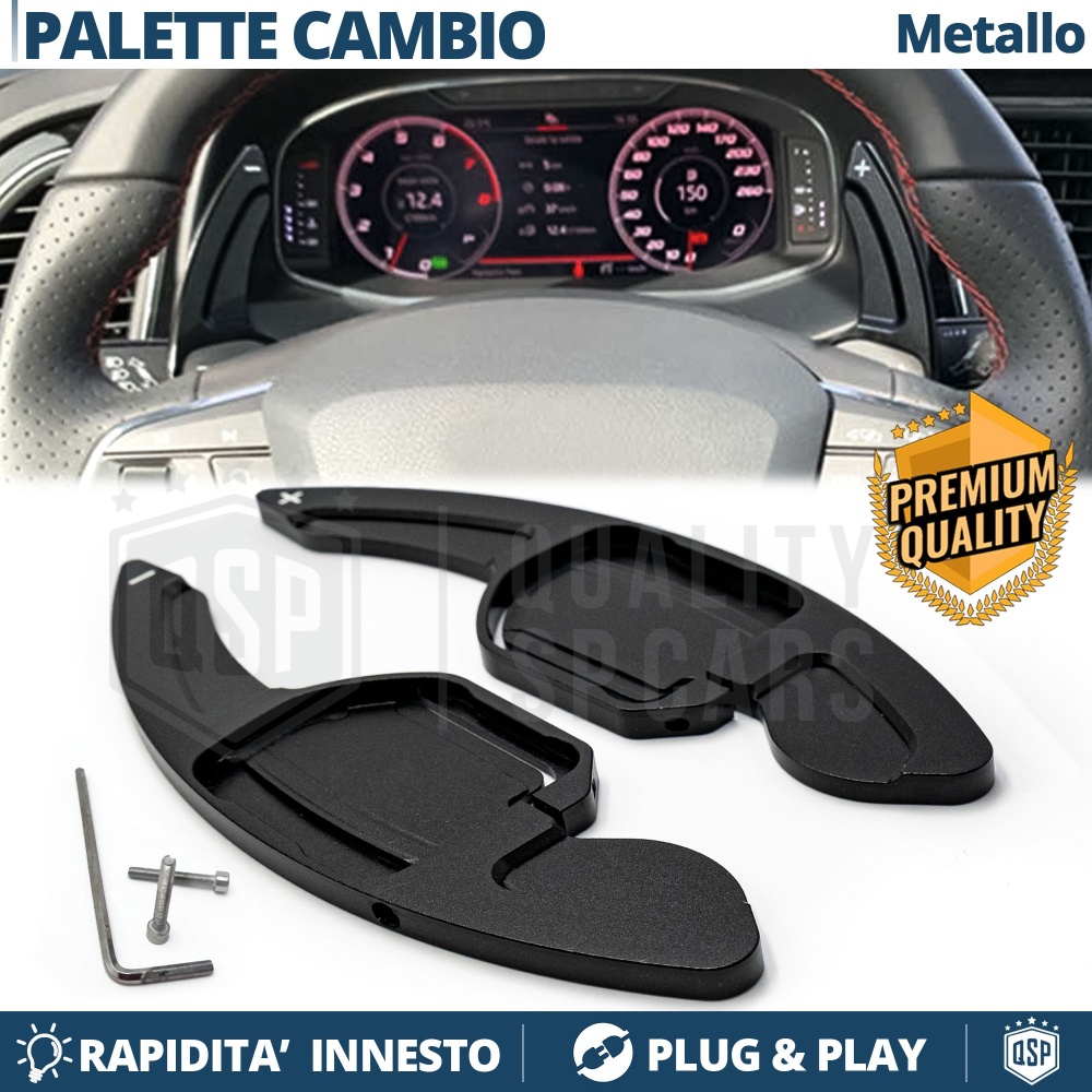 2 Levas de Volante para SEAT Arona Ateca Leon Ibiza Alhambra Exeo | Levas Cambio Aluminio Negro 2 Levas de Volante para SEAT Arona Ateca Leon Ibiza Alhambra Exeo | Levas Cambio Aluminio Negro