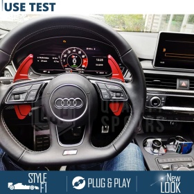 2 Steering Wheel Paddle Shift for AUDI A1 A3 A4 A5 A6 A7 A8 Q3 Q5 Q7 | Red Aluminum Paddle