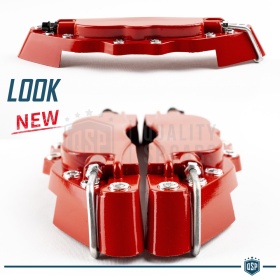 2 CUBRE PINZAS Freno Rojas Universales para Coches 24CM en Aleación de Aluminio