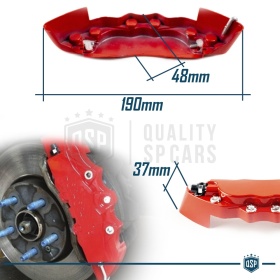 2 CUBRE PINZAS Freno Rojas Universales para Coches 19 CM en Aleación de Aluminio