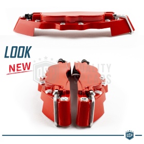 2 CUBRE PINZAS Freno Rojas Universales para Coches 19 CM en Aleación de Aluminio