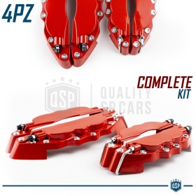 SET CUBRE PINZAS Freno Rojas DELANTERAS 24 CM + TRASERAS 19 CM en Aluminio