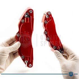 SET CUBRE PINZAS Freno Rojas DELANTERAS 24 CM + TRASERAS 19 CM en Aluminio