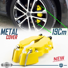 2 CUBRE PINZAS Freno Amarillas Universales para Coches 19 CM en Aleación de Aluminio