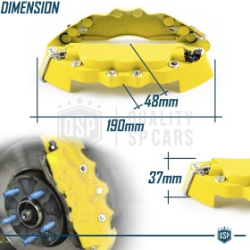2 CUBRE PINZAS Freno Amarillas Universales para Coches 19 CM en Aleación de Aluminio