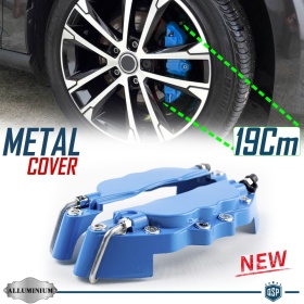 2 CUBRE PINZAS Freno Azules Universales para Coches 19 CM en Aleación de Aluminio