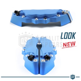 2 CUBRE PINZAS Freno Azules Universales para Coches 19 CM en Aleación de Aluminio