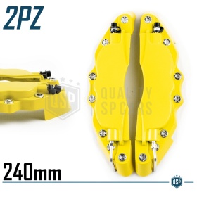 2 CUBRE PINZAS Freno Amarillas Universales para Coches 24CM en Aleación de Aluminio