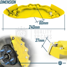 2 CUBRE PINZAS Freno Amarillas Universales para Coches 24CM en Aleación de Aluminio
