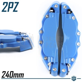 2 CUBRE PINZAS Freno Azules Universales para Coches 24CM en Aleación de Aluminio