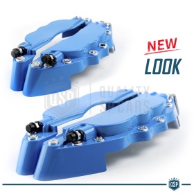 SET Cover COPRI PINZE Freni Blu Anteriori 24 CM + Posteriori 19 CM in METALLO