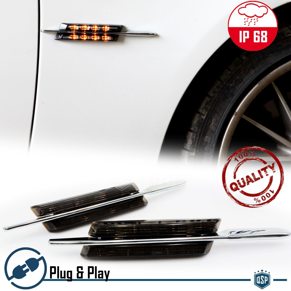 X2 Intermitentes de LED Para BMW X1 E84 | 100% CANBUS Plug & Play Lente NEGRA Raya CROMADA X2 Intermitentes de LED Para BMW X1 E84 | 100% CANBUS Plug & Play Lente NEGRA Raya CROMADA