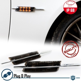 X2 FRECCE Laterali FULL LED per BMW X3 E83 | 100% CANBUS Plug & Play Lente Nera con Stringa Cromata