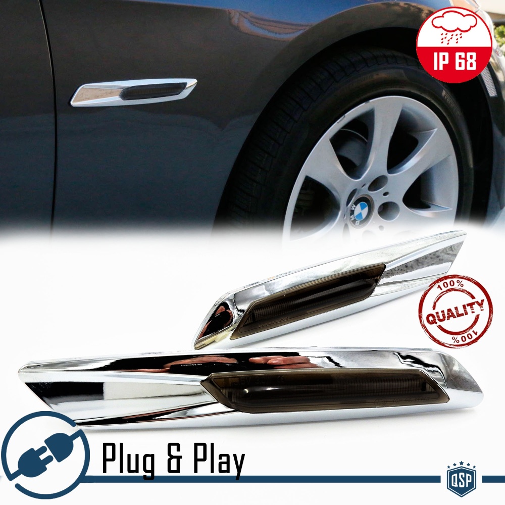 2 Intemitentes para BMW X1 E84 | CANBUS Cromado + Lente Negra 2 Intemitentes para BMW X1 E84 | CANBUS Cromado + Lente Negra