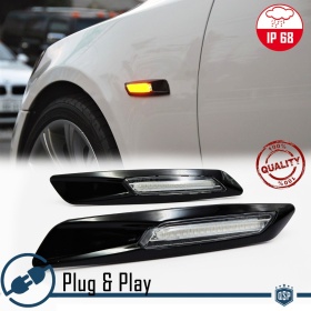 2 Intemitentes LED para BMW X3 E83 | CANBUS Negro + Lente Blanca