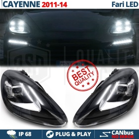 2 FAROS DELANTEROS LED Para Porsche Cayenne 2 (92A) 10-14 APROBADO | Transformación de Faros de Nuevo Modelo