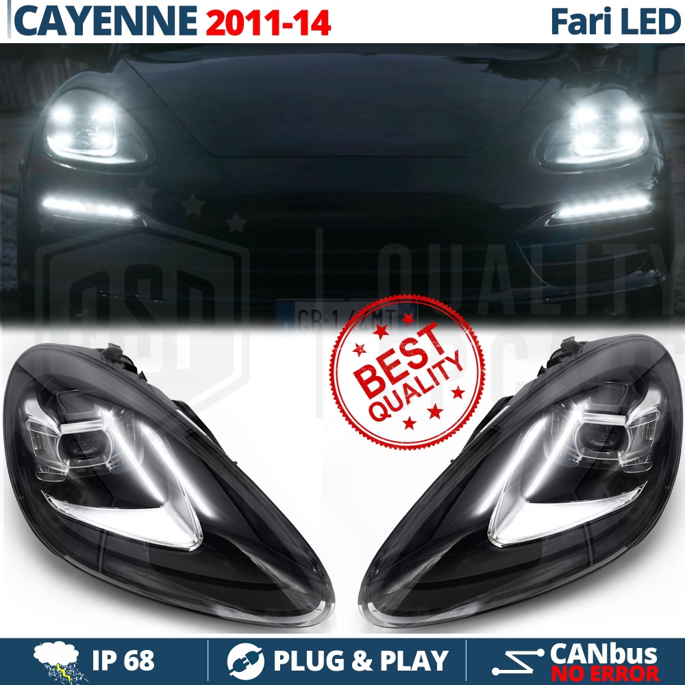 2 FAROS DELANTEROS LED Para Porsche Cayenne 2 (92A) 10-14 APROBADO | Transformación de Faros de Nuevo Modelo