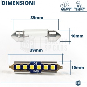 2X Bombillas LED Festoon 39MM C5W | 6500K Blanco Frío Canbus SIN ERROR Plug & Play