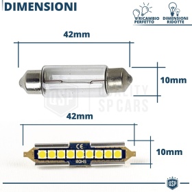 1X Bombilla LED FESTOON 42mm C5W | 9 LED 6500K Blanco Frío Canbus SIN ERROR Plug & Play