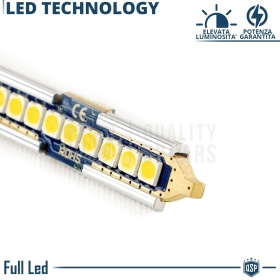 1X Bombilla LED FESTOON 42mm C5W | 9 LED 6500K Blanco Frío Canbus SIN ERROR Plug & Play