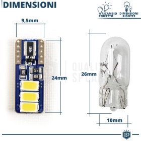 X1 Bombilla LED T10 W5W CANbus NO Error | Luz Blanca 6500K | Plug & Play