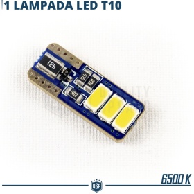 X1 Bombilla LED T10 W5W CANbus NO Error | Luz Blanca 6500K | Plug & Play