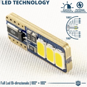 X1 Bombilla LED T10 W5W CANbus NO Error | Luz Blanca 6500K | Plug & Play
